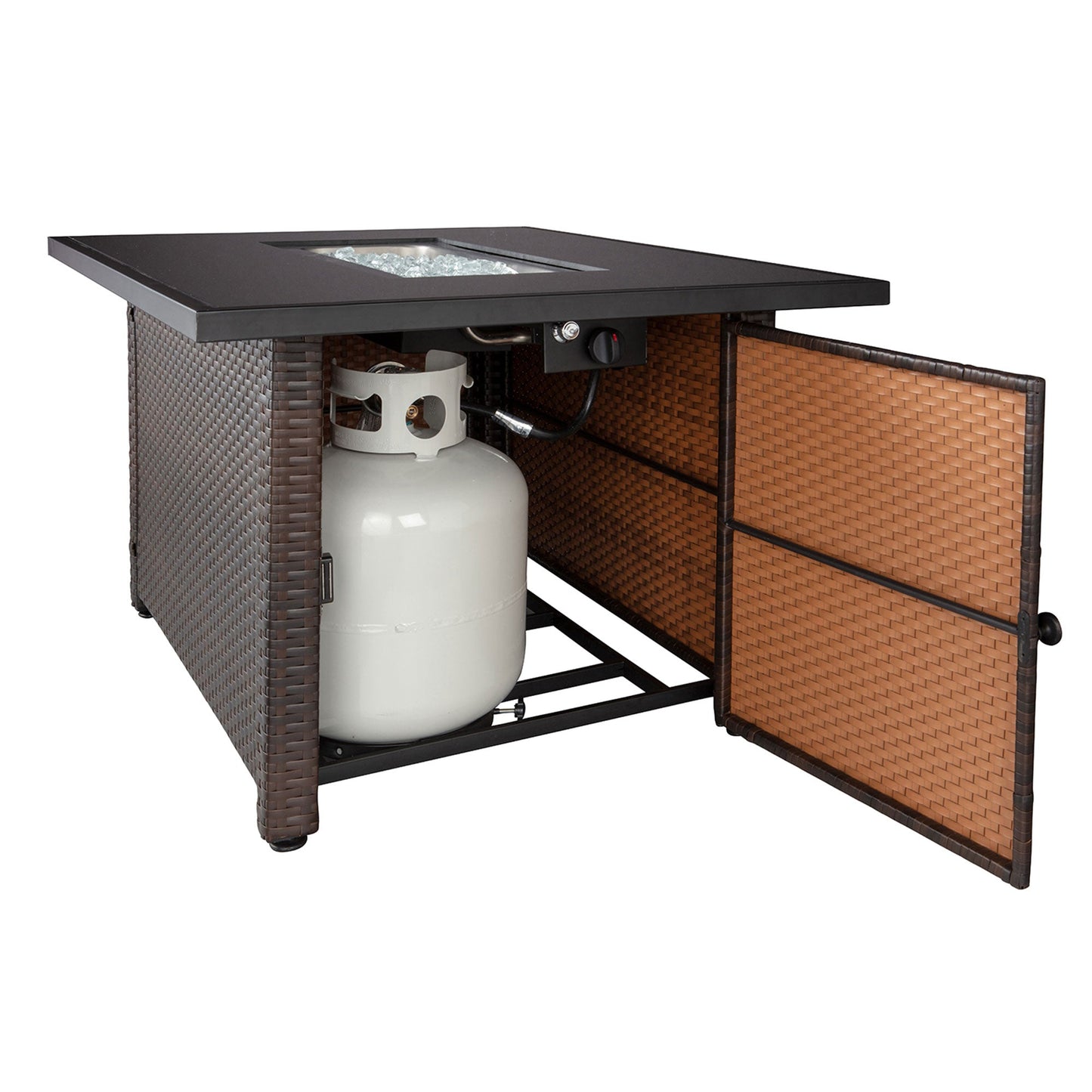 Endless Summer 40,000 BTU Rectangular LP Gas Outdoor Fire Pit Table, Brown/Black - Home OXO