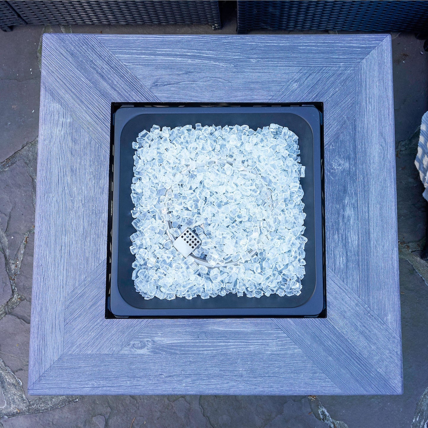 Endless Summer Lindsey 30 Inch Square Outdoor UV Printed LP Gas Fire Pit Table - Home OXO