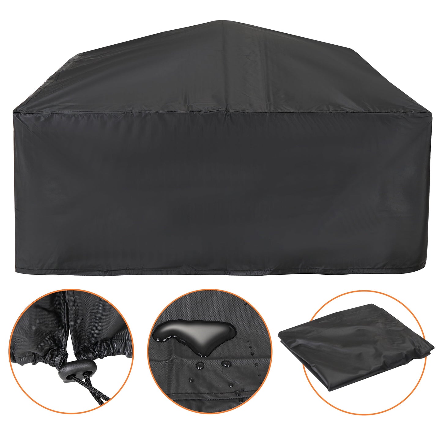 HomGarden 32'' Portable Fire Pit Wood Burning Outdoor Fireplace W/BBQ Grill & Poker & Mesh Lid - Home OXO