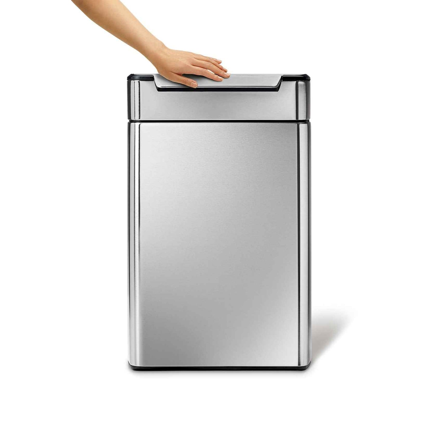 simplehuman 48 Liter / 12.7 Gallon Touch-Bar Kitchen Dual Compartment Trash Can Recycler, Brushed Stainless Steel