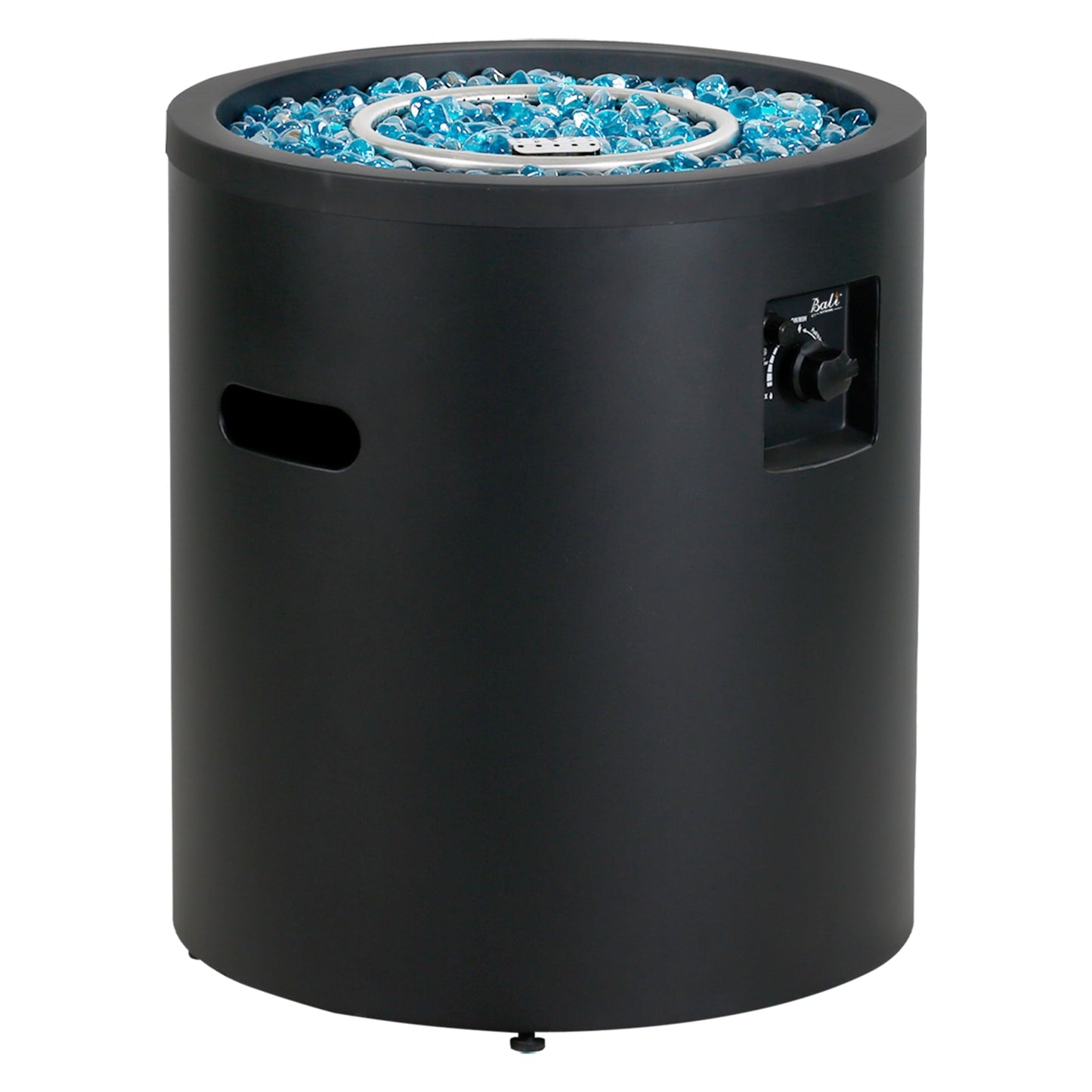 BALI OUTDOORS 23" Gas Fire Pit Propane Fire Column, 50,000BTU Round Propane Fire Pit Table with Glass Stones - Home OXO