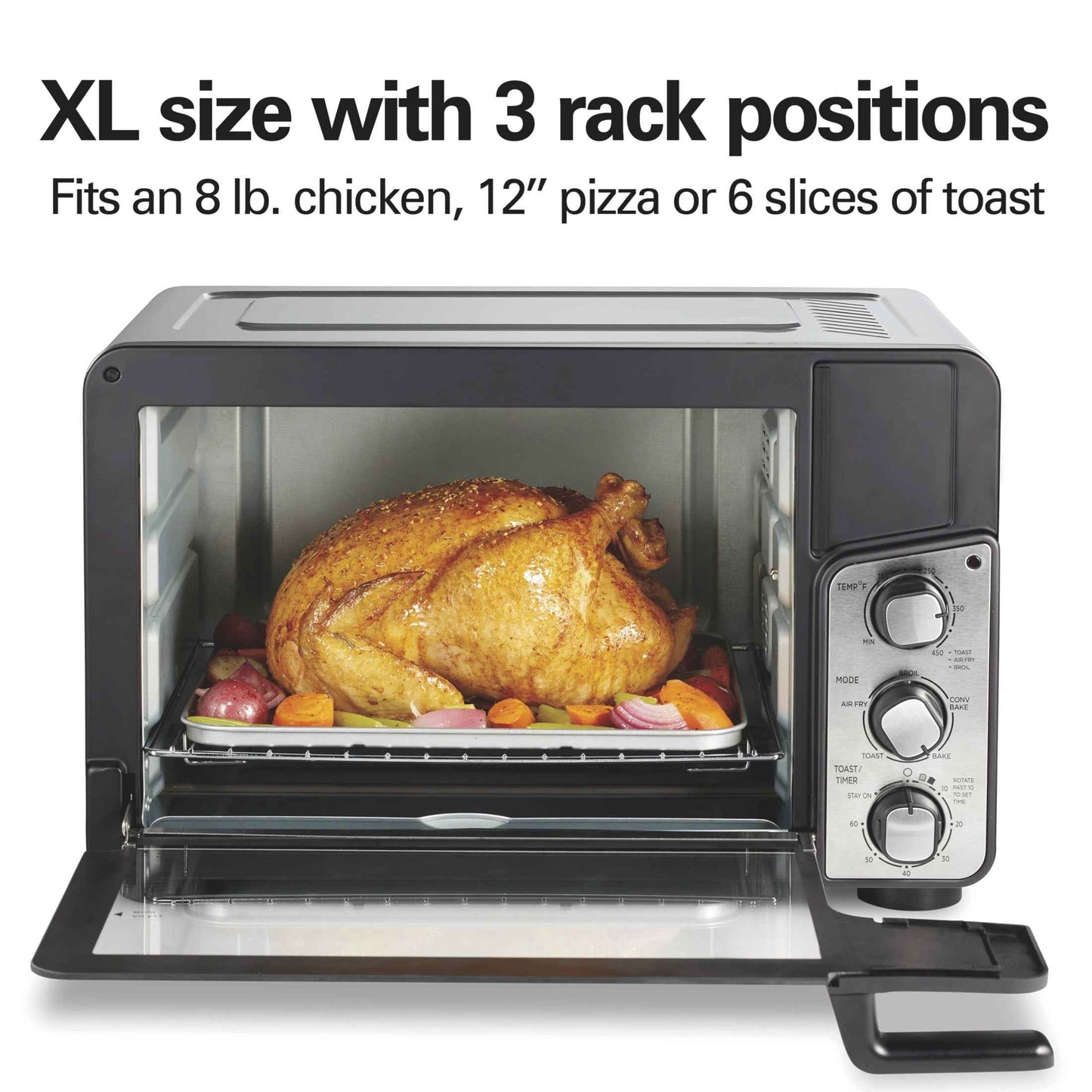 Hamilton Beach Easy View XL Toaster Oven with Sure-Crisp® Air Fry, 1750W, 6 Slice Capacity, 31460