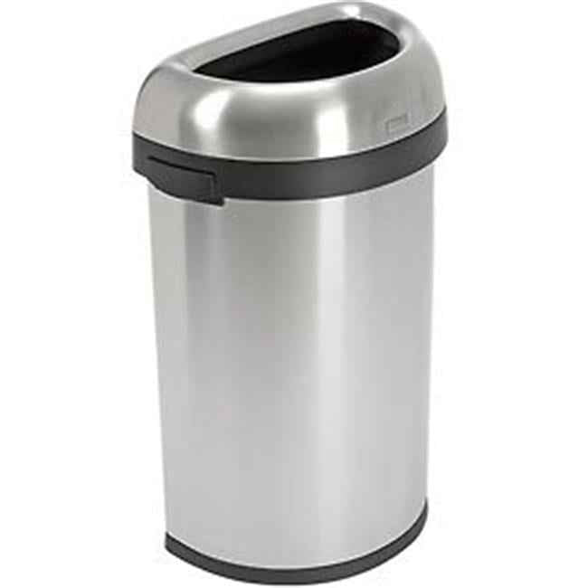 Simplehuman 16 gal Semi-Round Open Top Can - Brushed Stainless Steel