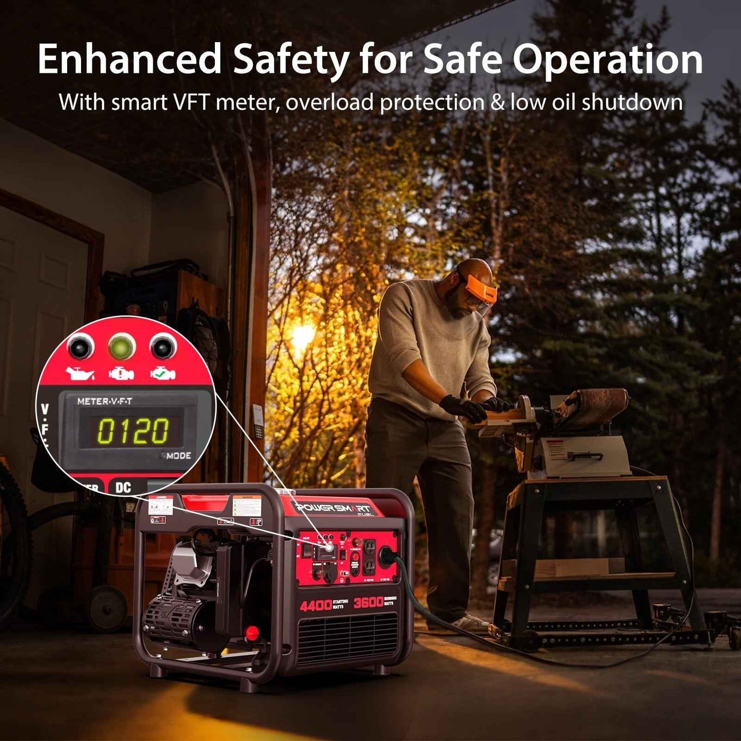 PowerSmart 4400-Watt Powered for Outdoor and Home Use, EPA Compliant Gas Portable Inverter Generator