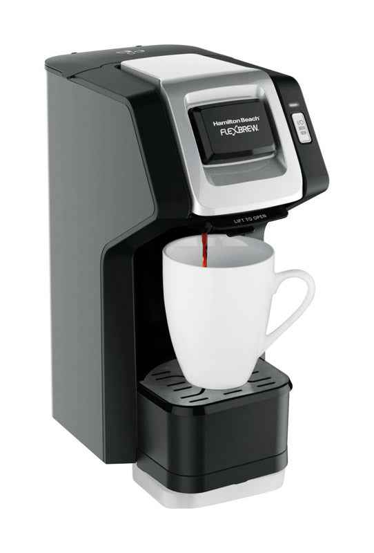 Hamilton Beach FlexBrew 10-14 oz Black/Silver Single Serve Coffee Maker