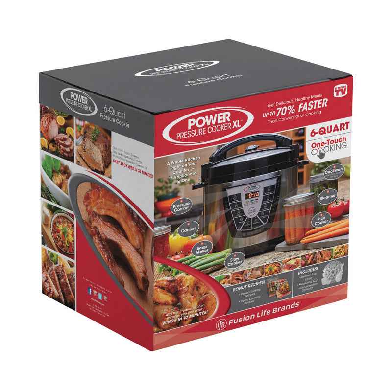 Power Pressure Cooker As Seen on TV Silver/Black Stainless Steel/Plastic Pressure Cooker