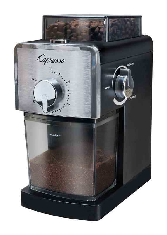 Capresso Black Plastic/Steel 8 oz Coffee Grinder