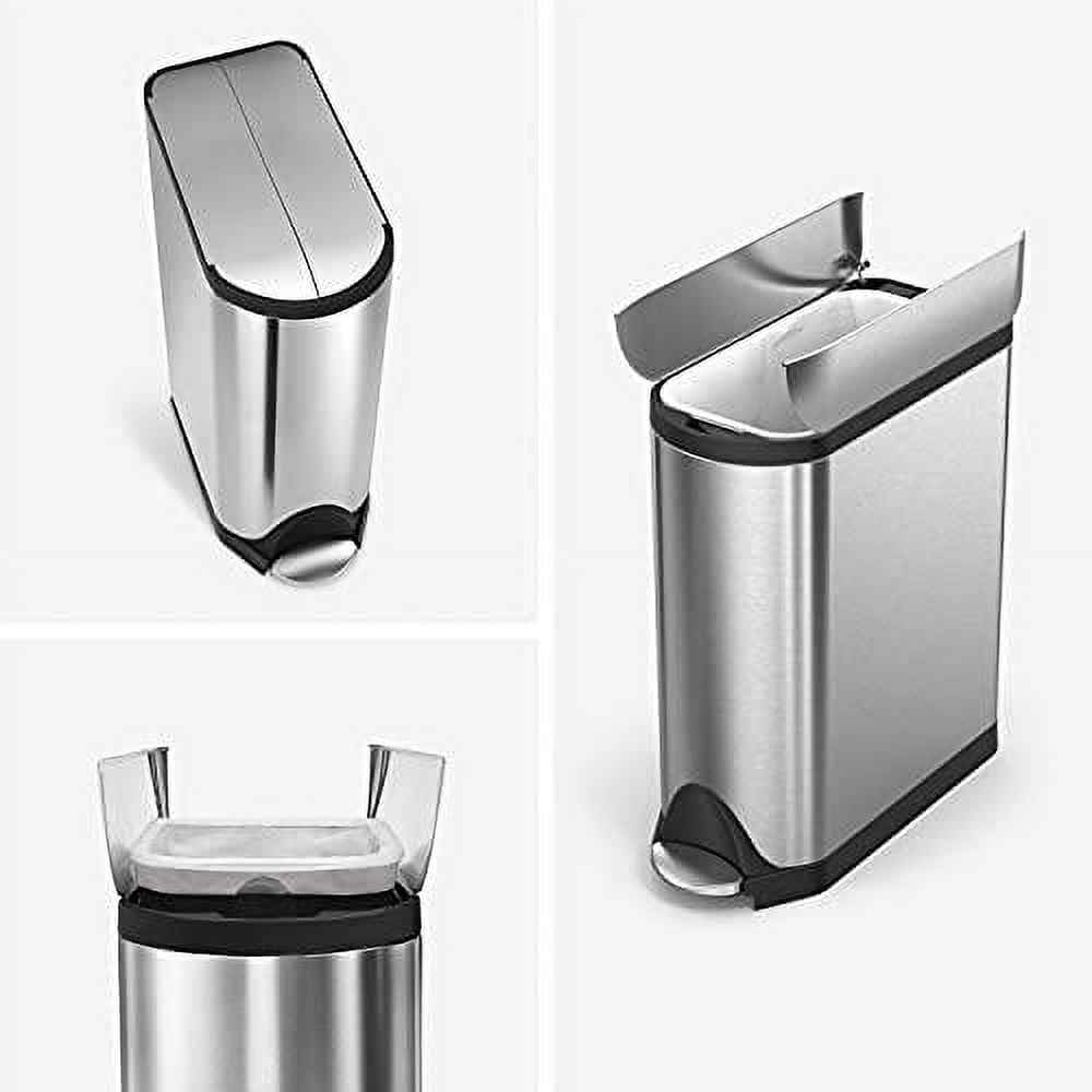 simplehuman Butterfly Step Trash Can Fingerprint-Proof Stainless Steel 12 Gallon (CW1897)