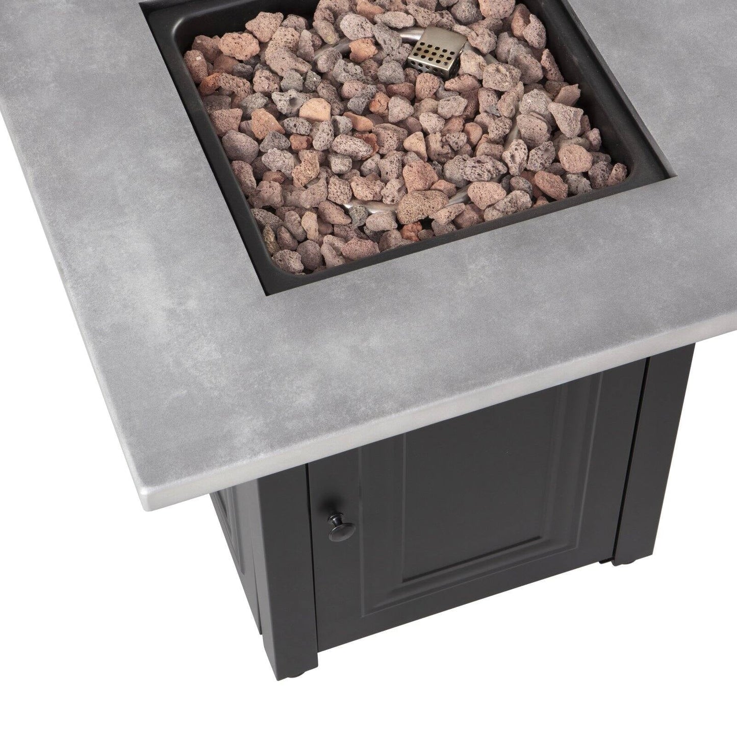 Endless Summer 28-Inch "The Wakefield " Square Propane Gas  Outdoor Fire Pit - Grey & Black - Home OXO
