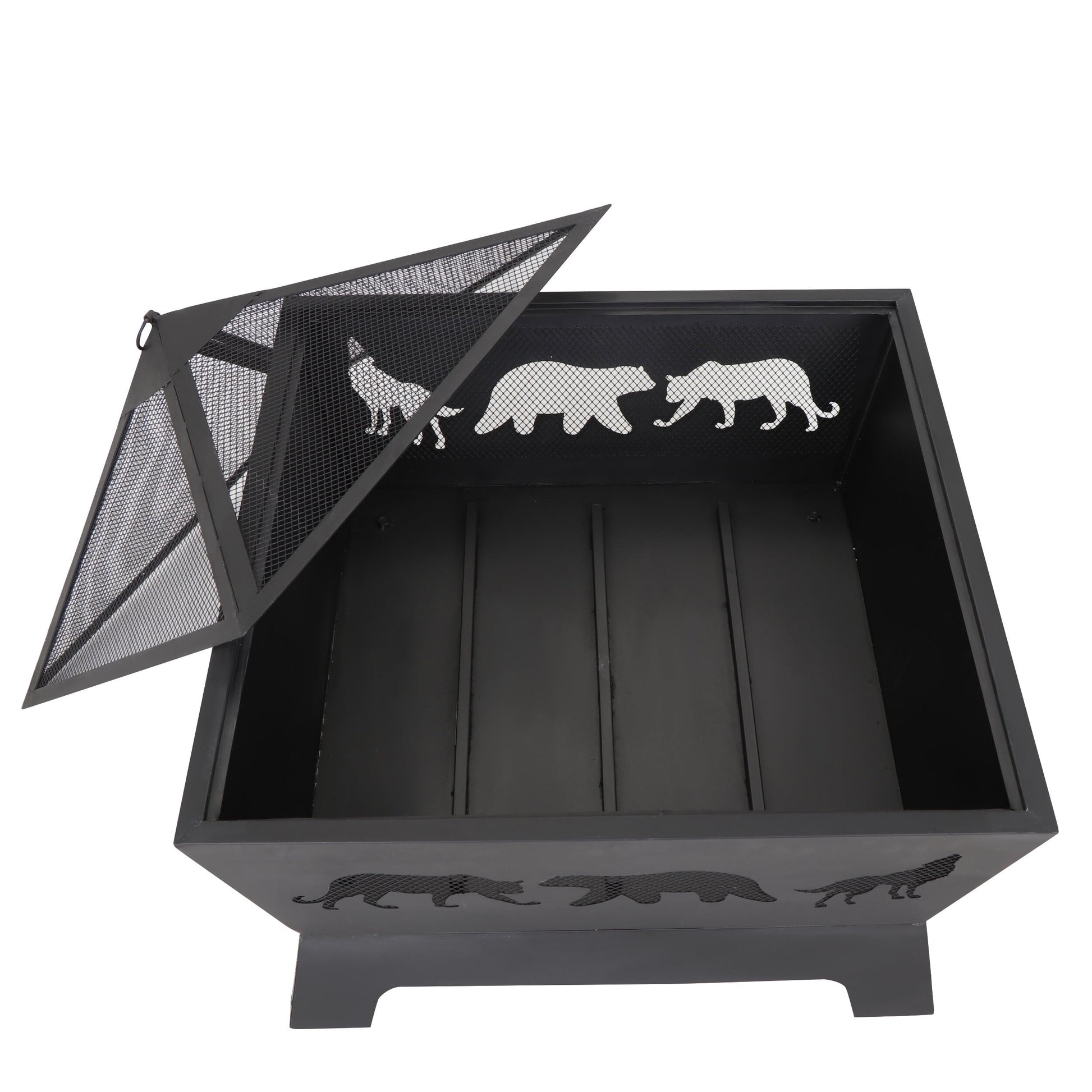 SuperDeal Patio Yard Fire Pits Wood Burning Outdoor Fireplace W/Rain Cover & Poker - Home OXO