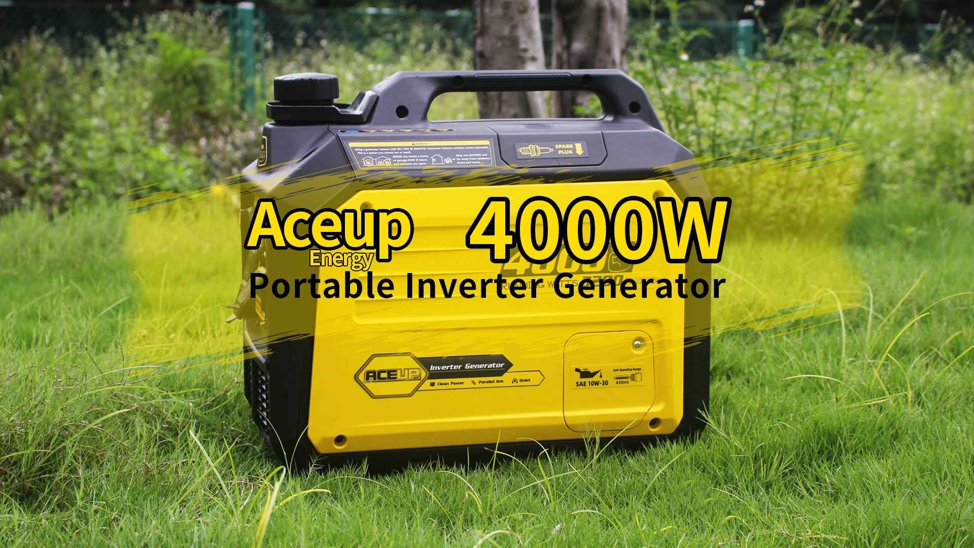 Aceup Energy 4000 Watt Portable Inverter Generator, Gas Powered Generator Quiet for Home, 3500W RV-Ready, EPA Compliant