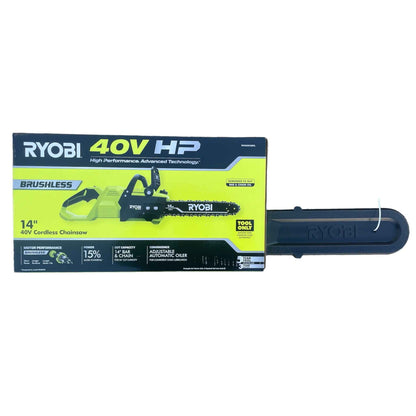 RYOBI Cordless 40V Battery 14 in. Bar Chainsaw Outdoor Bare Tool
