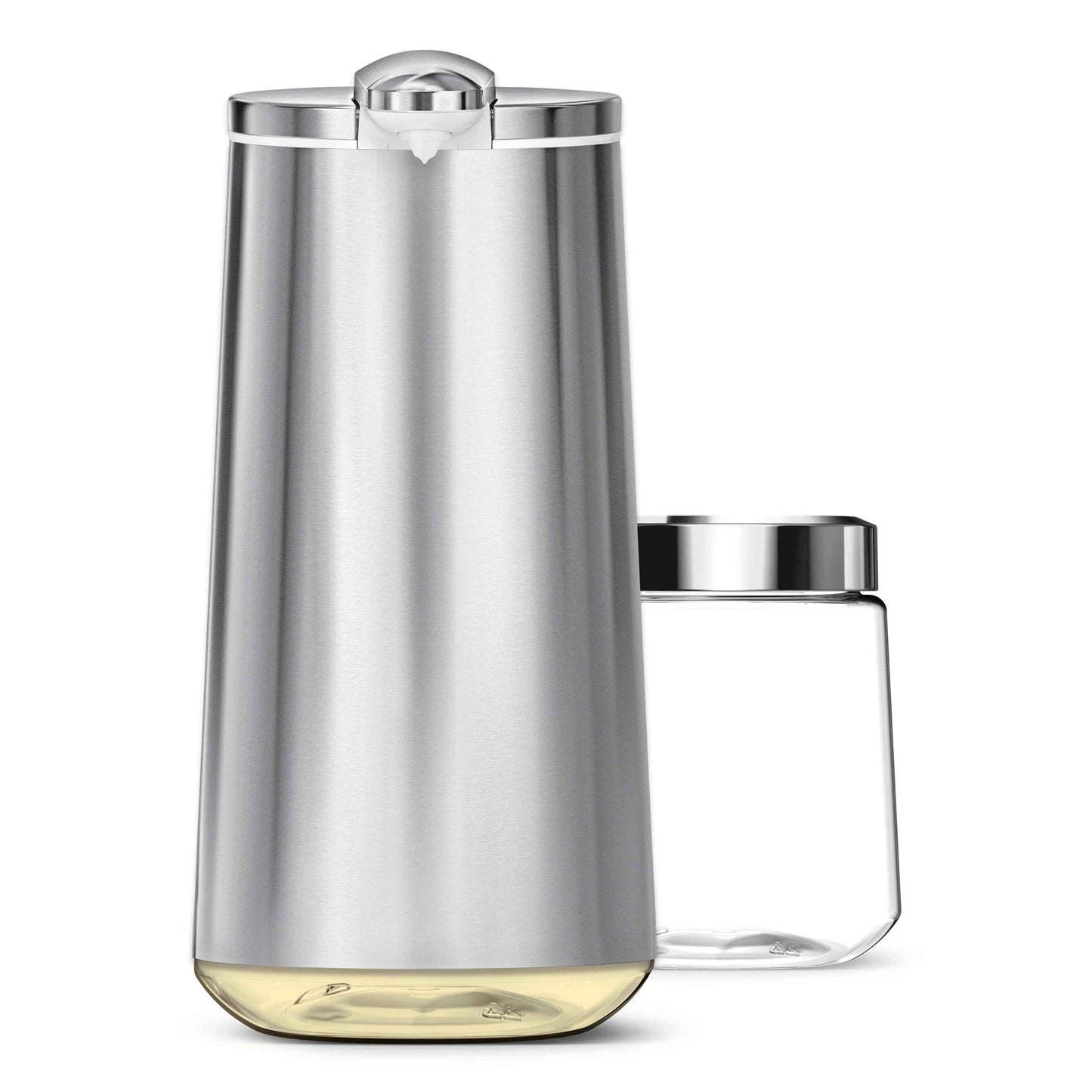 simplehuman 10 oz. Touch-Free Automatic Rechargeable Sensor Foam Soap Dispenser with Refillable Cartridge, Brushed Stainless Steel