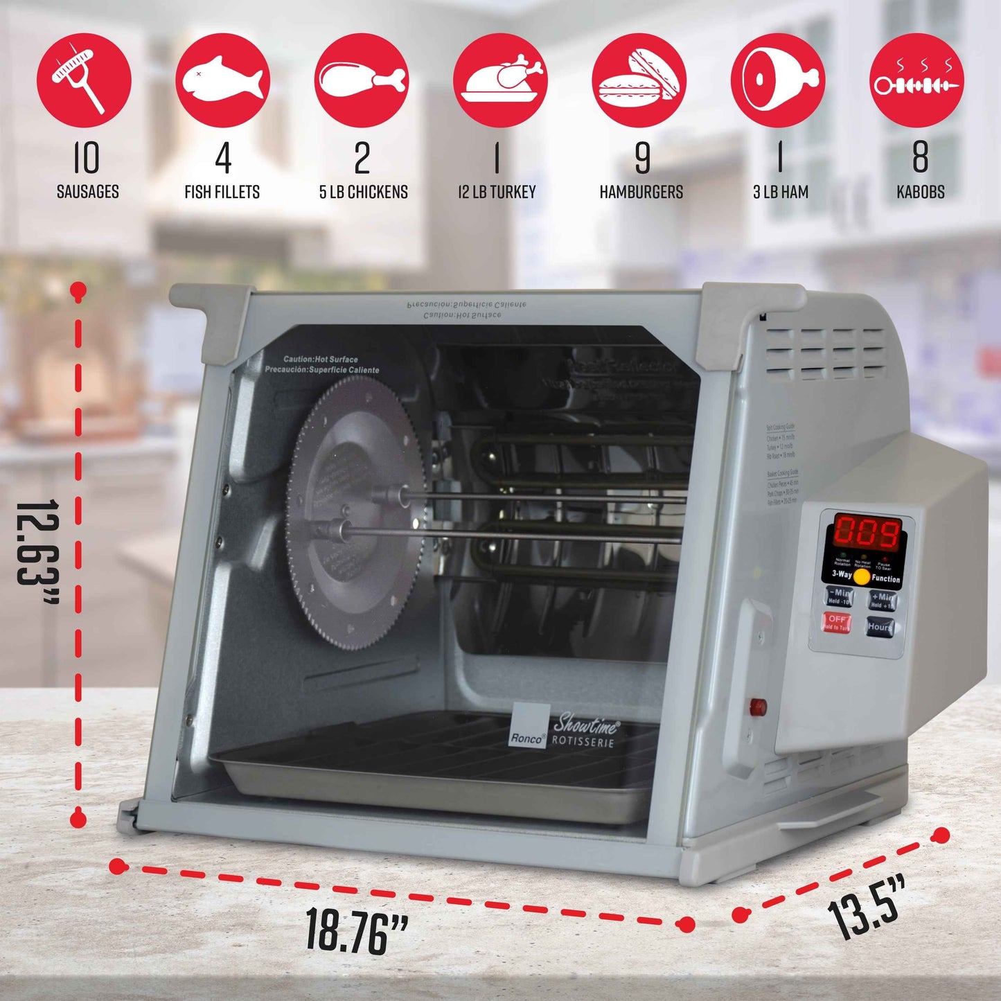 Ronco ST5000PLAT Digital Showtime Rotisserie, Platinum Edition