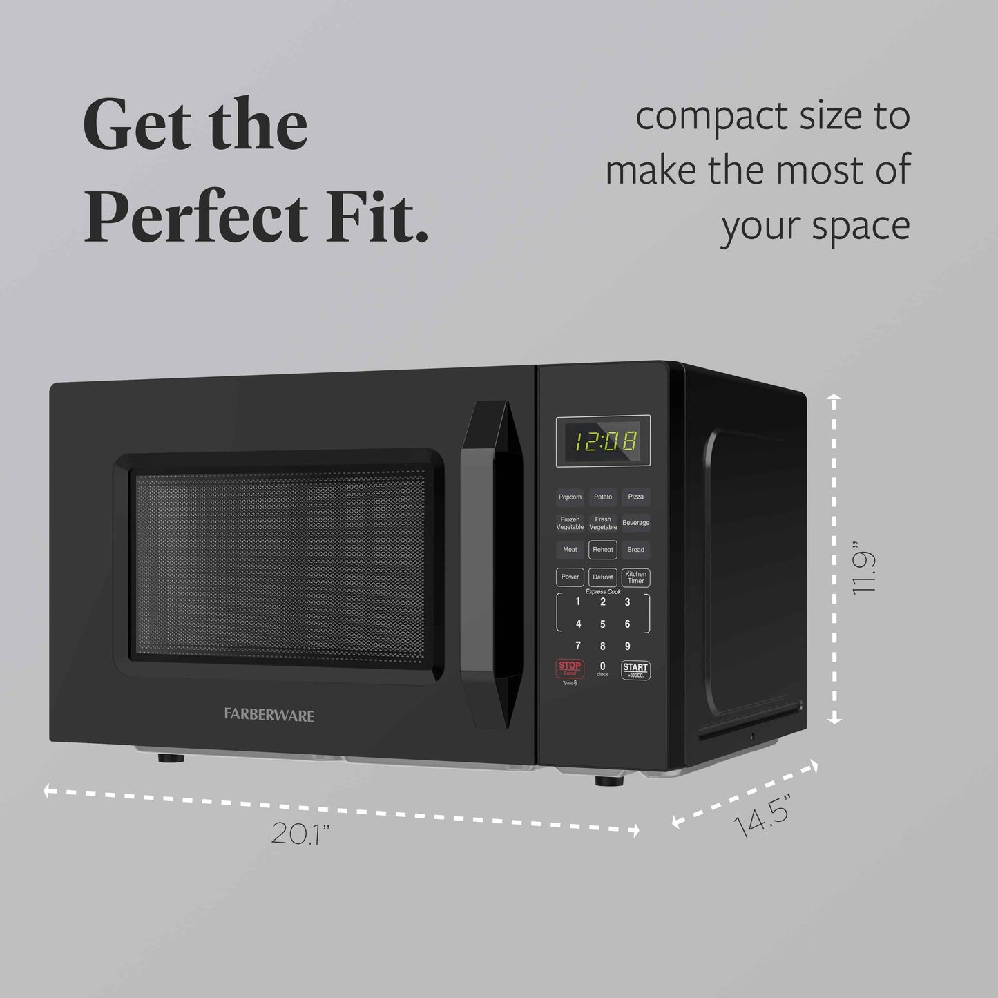 Farberware 1.1 Cu. Ft. 1000-Watt Compact Microwave Oven, Black