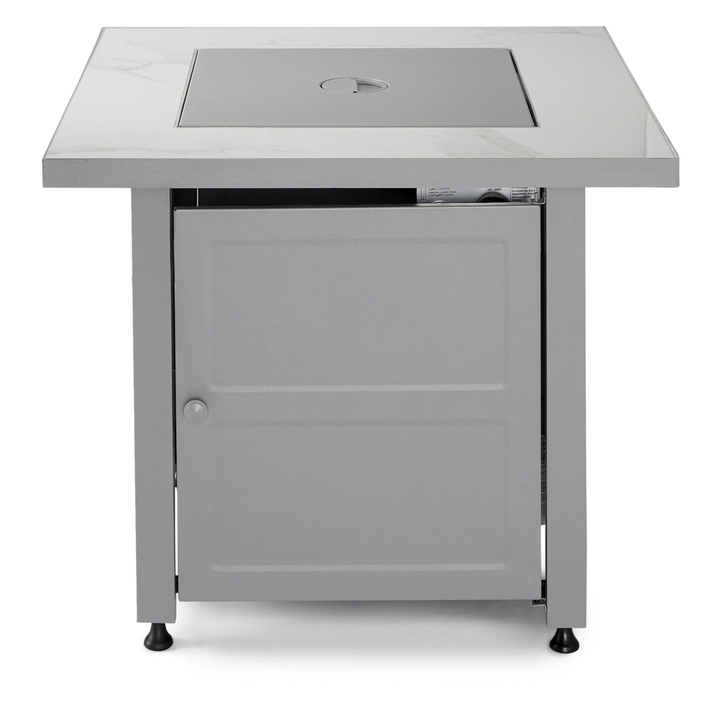 Endless Summer Outdoor Fire Pit Table with Faux Marble Finish, Black Glass - Home OXO