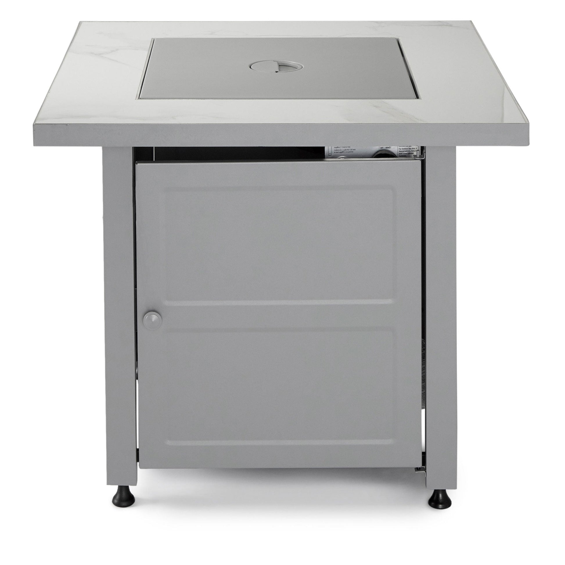 Endless Summer Outdoor Fire Pit Table with Faux Marble Finish, Black Glass - Home OXO