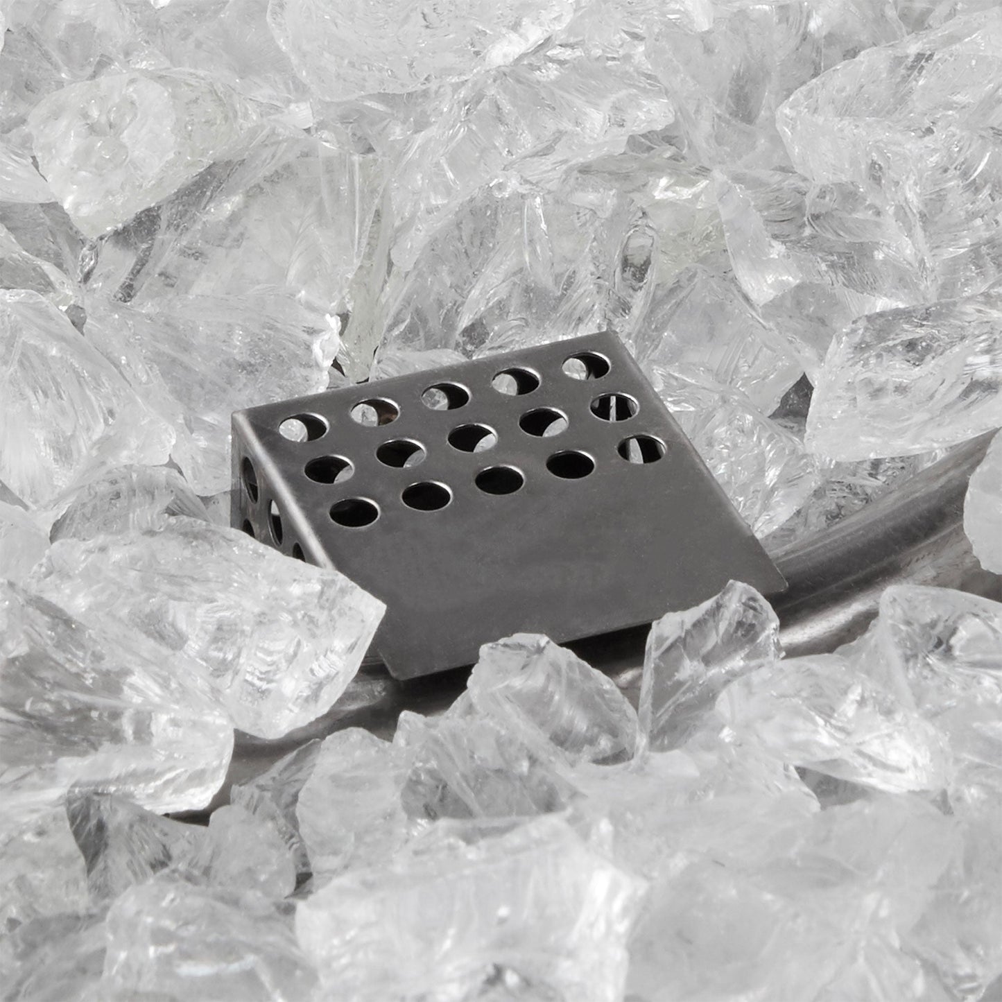 Endless Summer Outdoor Fire Pit Table with Faux Marble Finish, White Glass - Home OXO