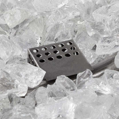 Endless Summer Outdoor Fire Pit Table with Faux Marble Finish, White Glass - Home OXO