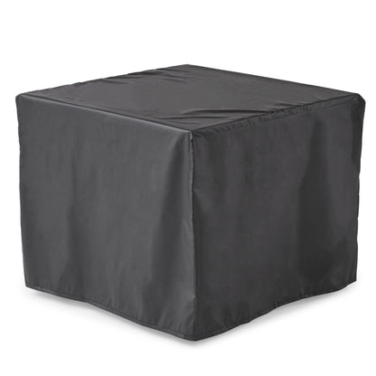 Endless Summer Outdoor Fire Pit Table with Faux Marble Finish, White Glass - Home OXO