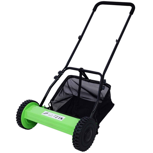 CASEMIOL 14" 5-Blade Manual Push Reel Lawn Mower with Grass Catche, Green