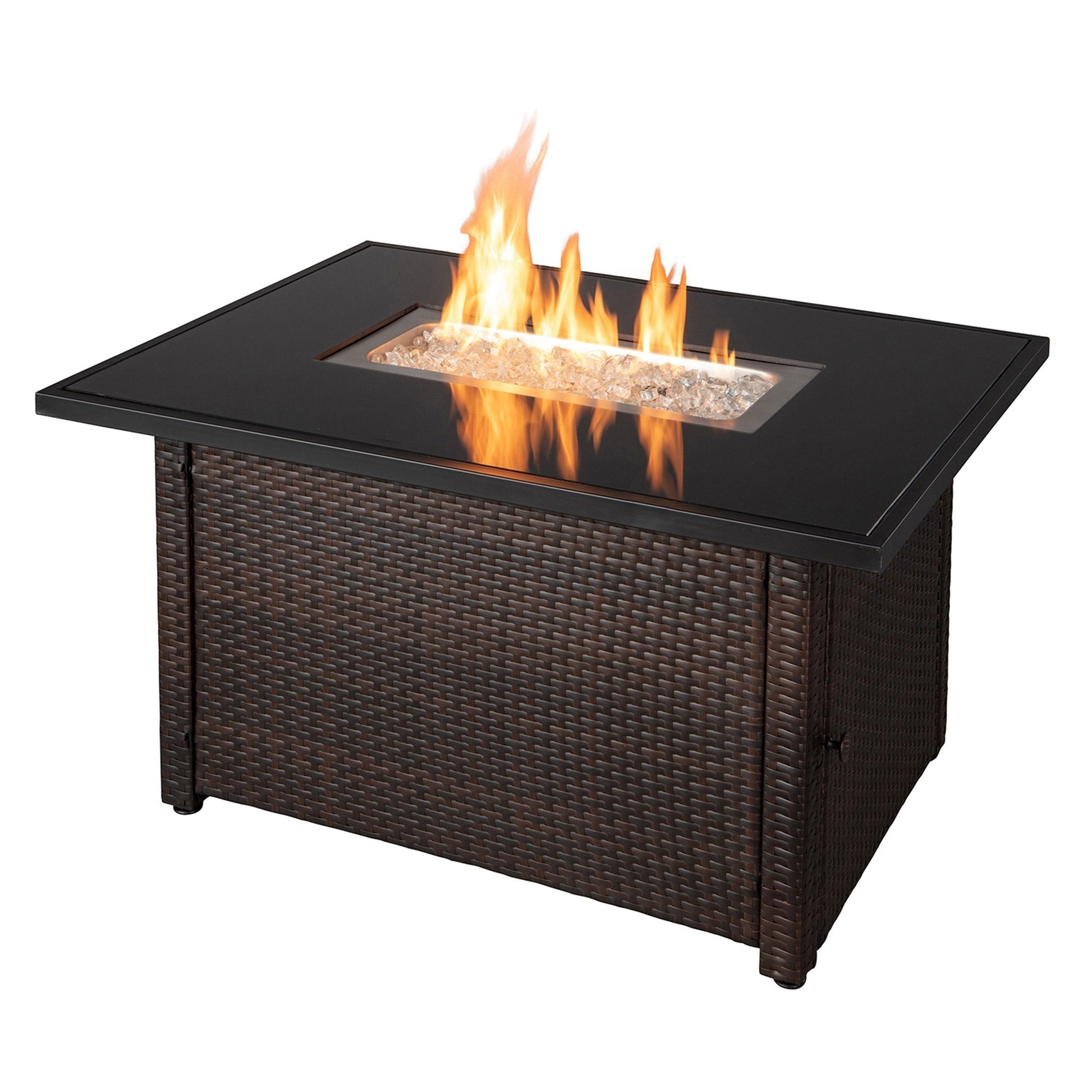 Endless Summer 40,000 BTU Rectangular LP Gas Outdoor Fire Pit Table, Brown/Black - Home OXO