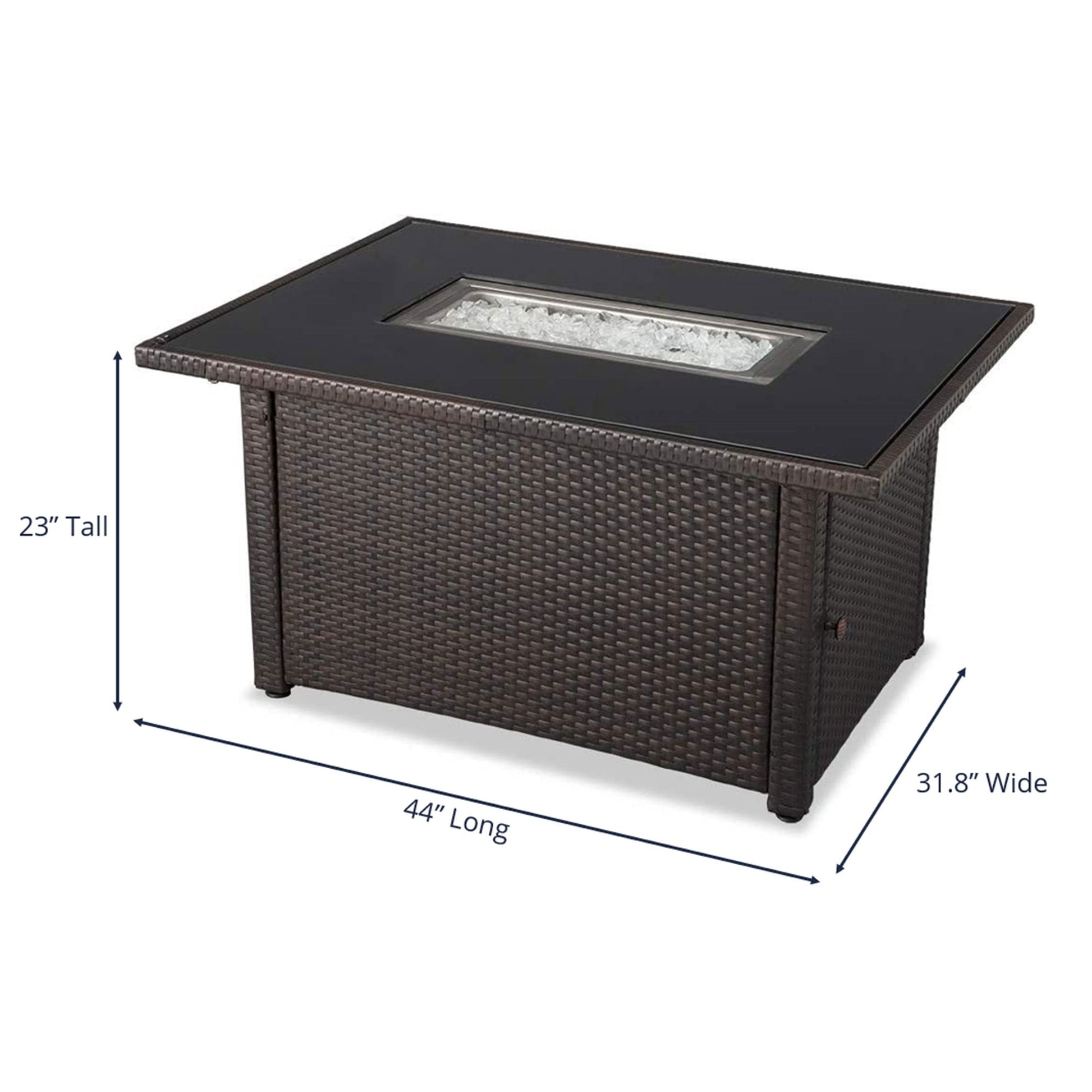 Endless Summer 40,000 BTU Rectangular LP Gas Outdoor Fire Pit Table, Brown/Black - Home OXO