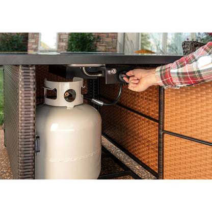 Endless Summer 40,000 BTU Rectangular LP Gas Outdoor Fire Pit Table, Brown/Black - Home OXO