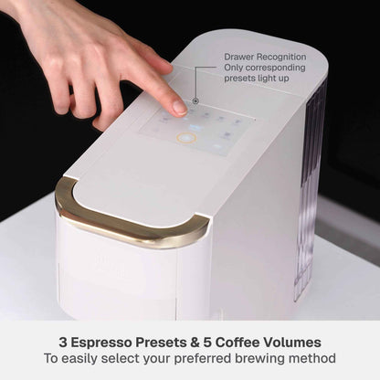 Thyme & Table Multi Capsule Coffee Machine, Universal Capsule Compatible with Espresso and Coffee, One-Touch Controls, Sand White