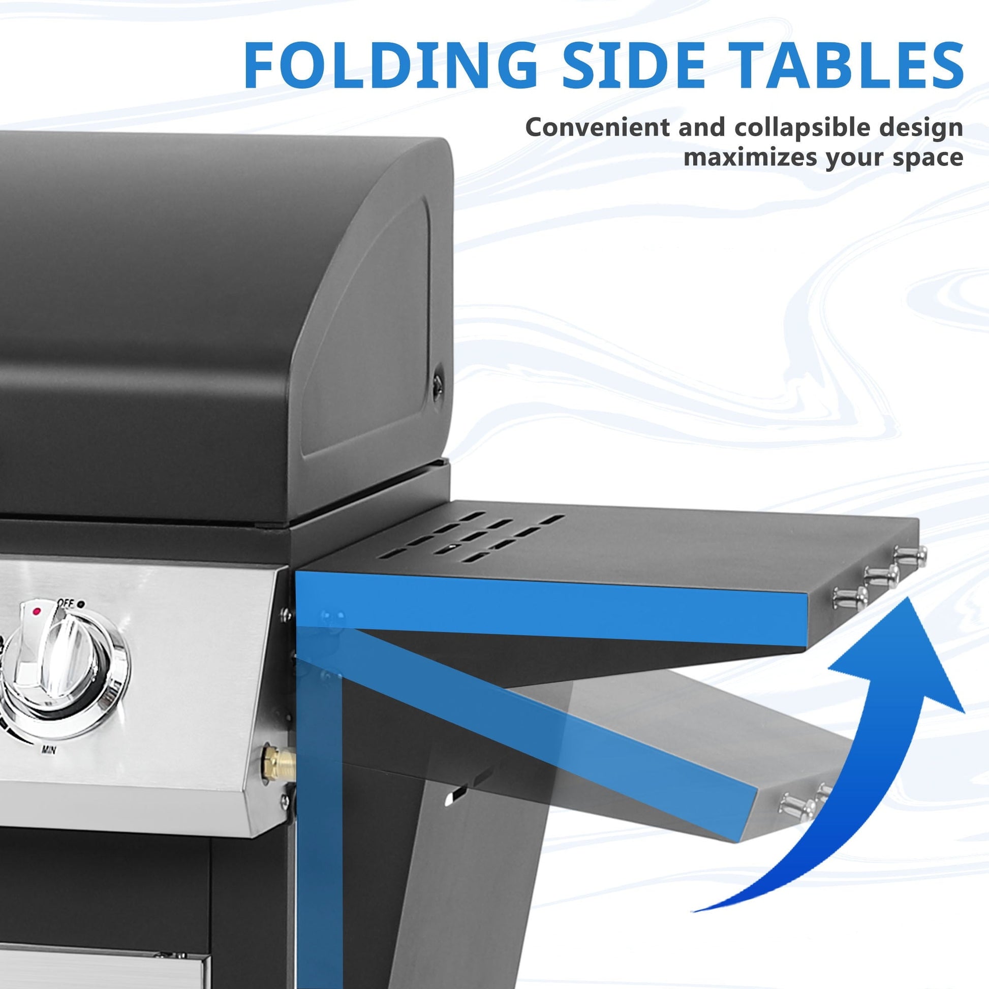 SEGMART 4 Burner BBQ Propane Gas Grill, Stainless Steel 40,000 BTU Patio Garden Barbecue Grill with Folding Side Tables, Cleaning Brush & Thermometer, Perfect for Camping, Outdoor Cooking - Home OXO