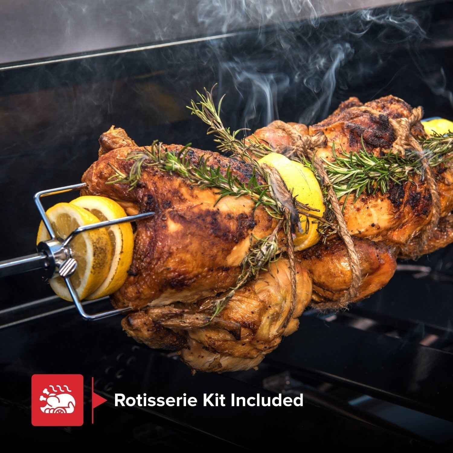 Nexgrill Deluxe 6-Burner Propane Gas Grill with Ceramic Searing Side Burner, Rotisserie Kit, 60,000 BTUs Output, and Stainless Steel Control Panel, BBQ Grill Perfect for Outdoor Gatherings 720-0896B