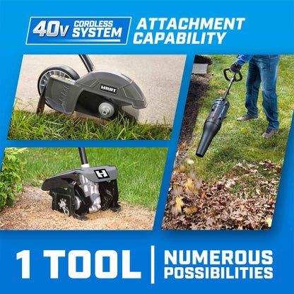 HART 40-Volt Cordless Attachment Capable 15-inch String Trimmer Kit, (1) 4.0Ah Lithium-Ion Battery