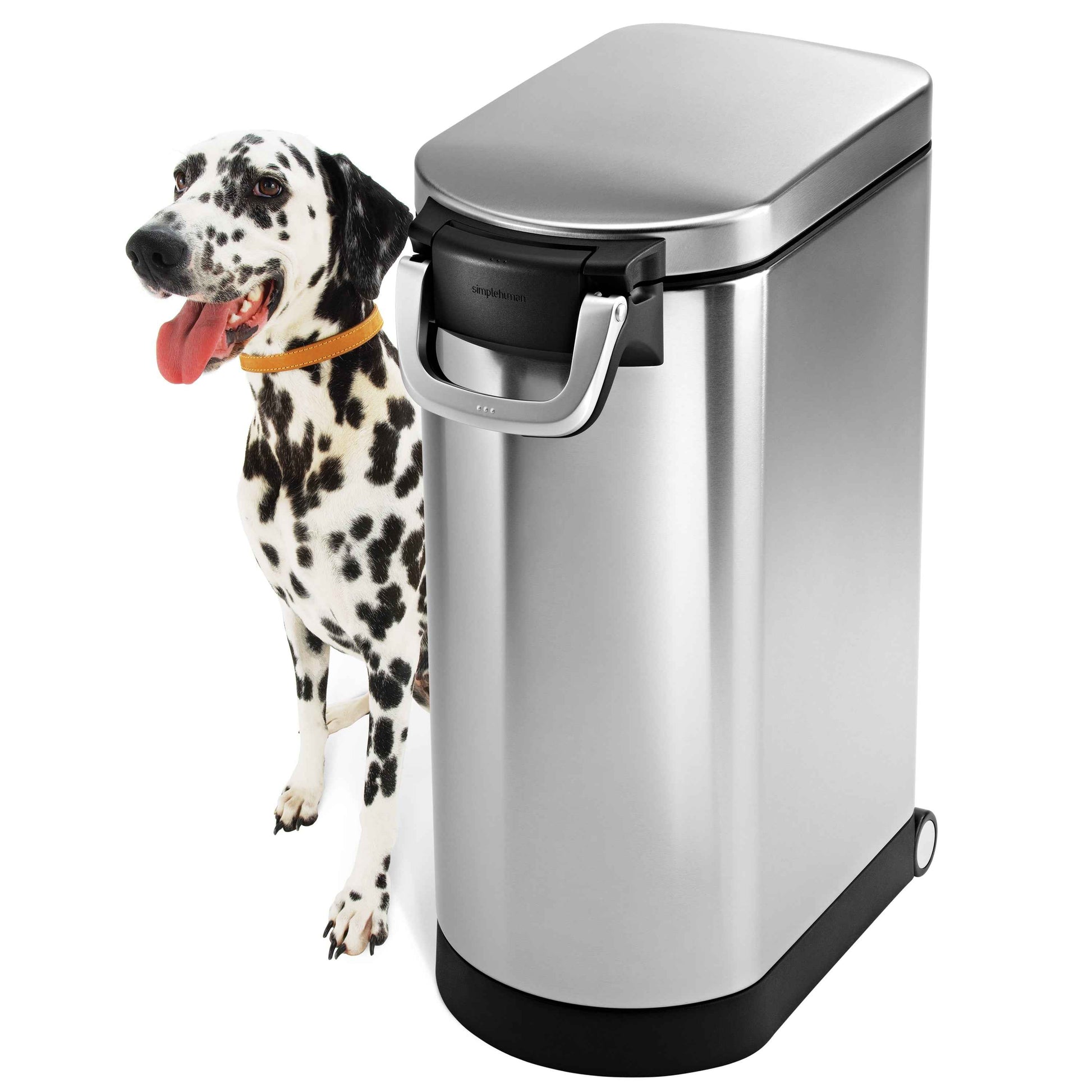 simplehuman 35 Liter X-Large Pet Food Storage Container, Brushed Stainless Steel for Dog Food, Cat Food, and Bird Feed