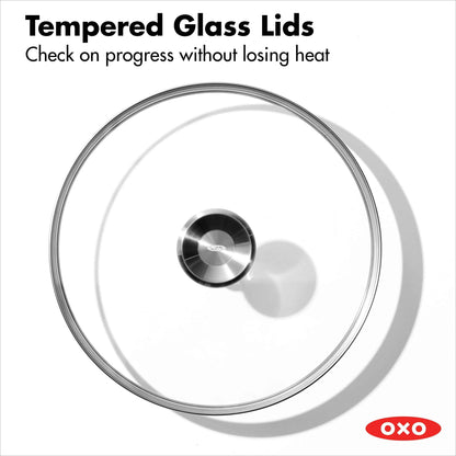 OXO Mira 1.5Qt & 3Qt 3-ply stainless steel Saucepan Set with tempered glass lids