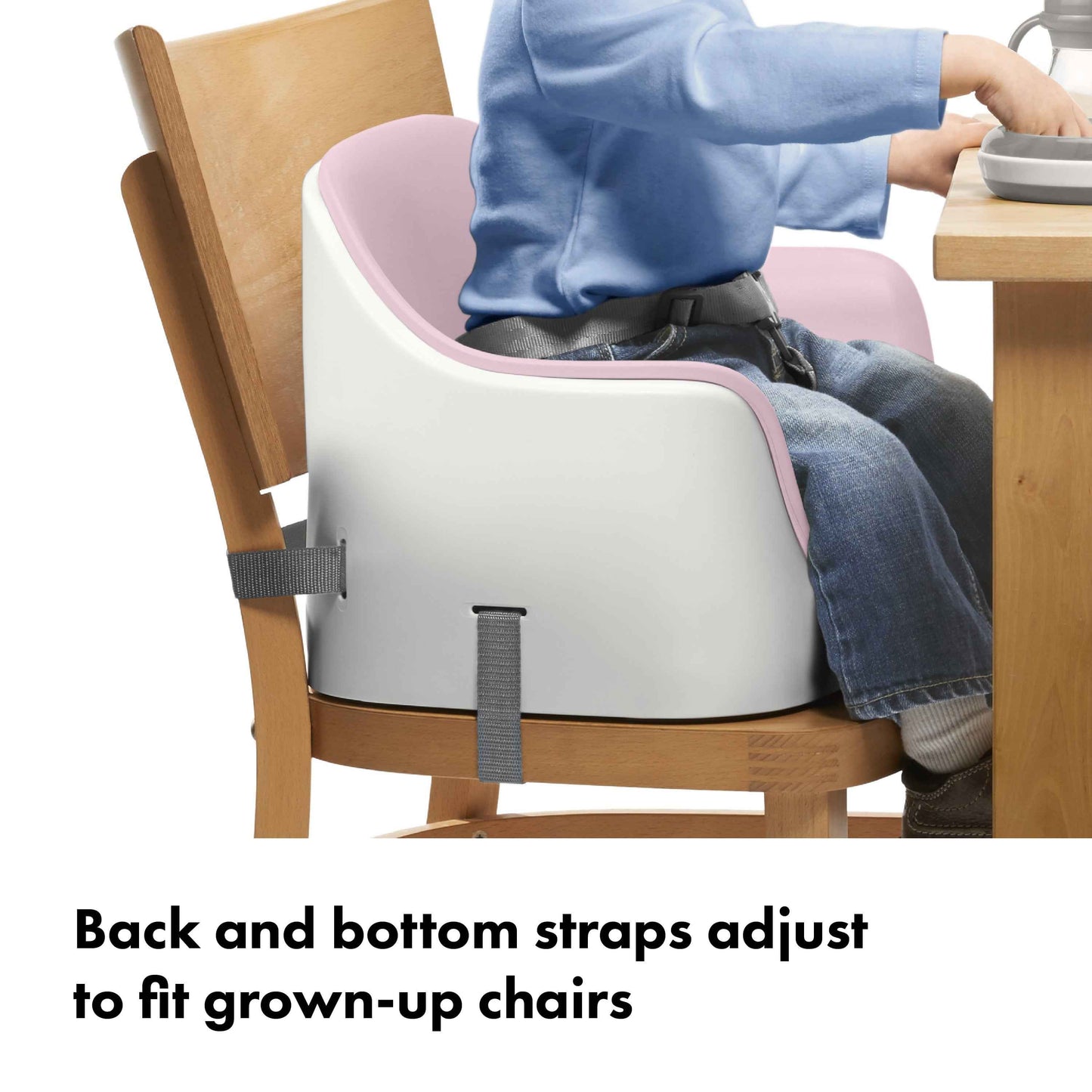 OXO Tot Nest Booster Seat with Straps, Blossom, for Toddlers Ages 1-3 Years