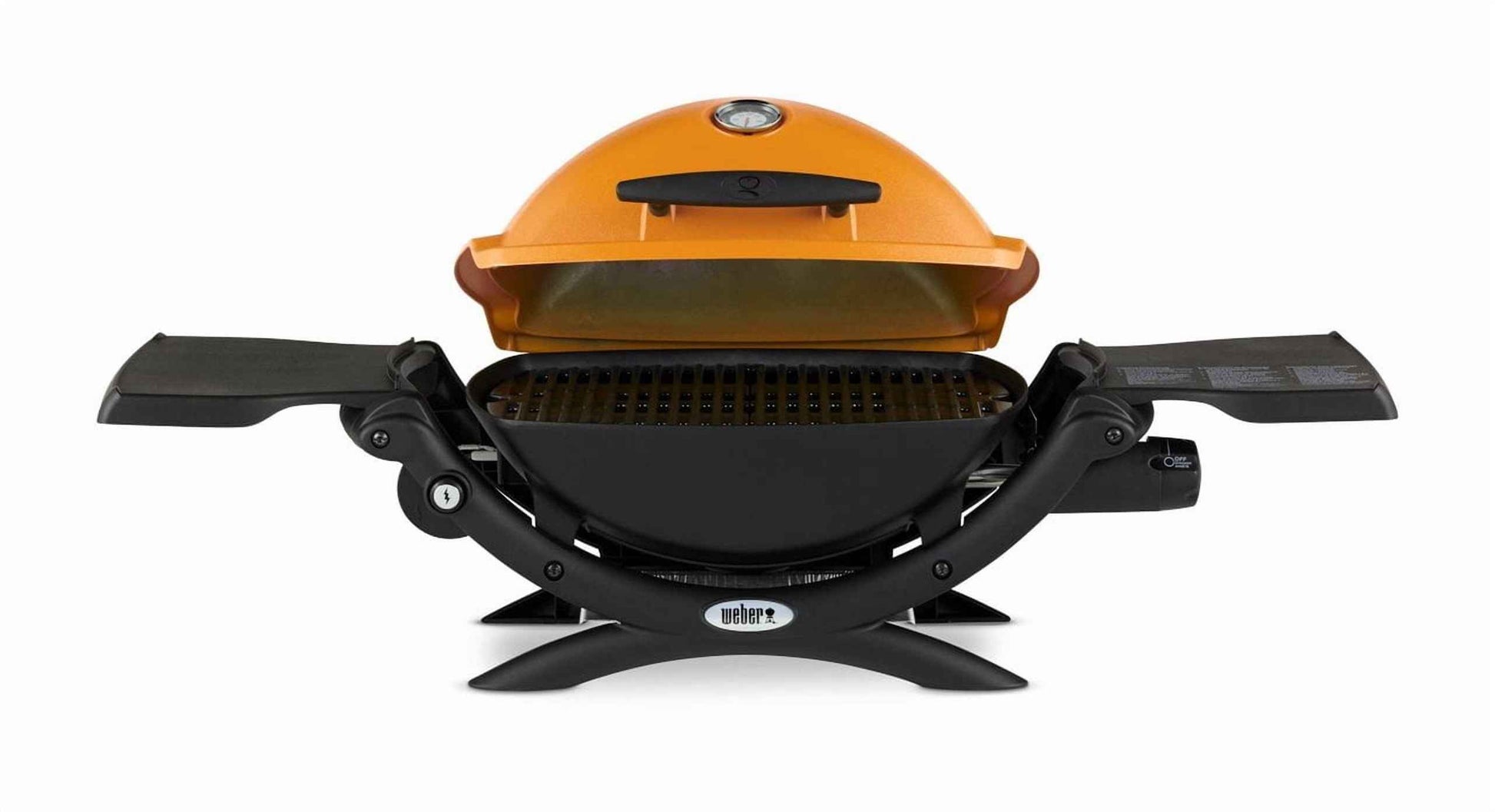 Weber Q 1200 Portable Single Burner Propane Gas Grill, Orange