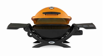 Weber Q 1200 Portable Single Burner Propane Gas Grill, Orange