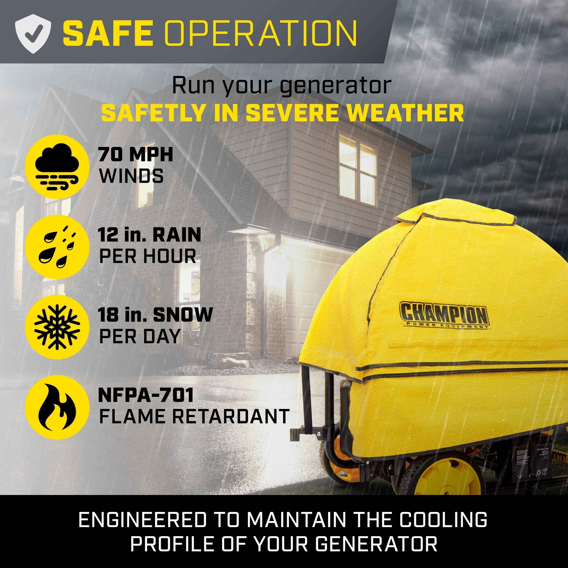 Champion Power Equipment Storm Shield Generator Cover by Gentent for 4000 to 12,500 Starting Watt Generators