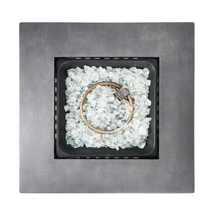 Endless Summer Charles 30 Inch Square Outdoor UV Printed LP Gas Fire Pit Table - Home OXO