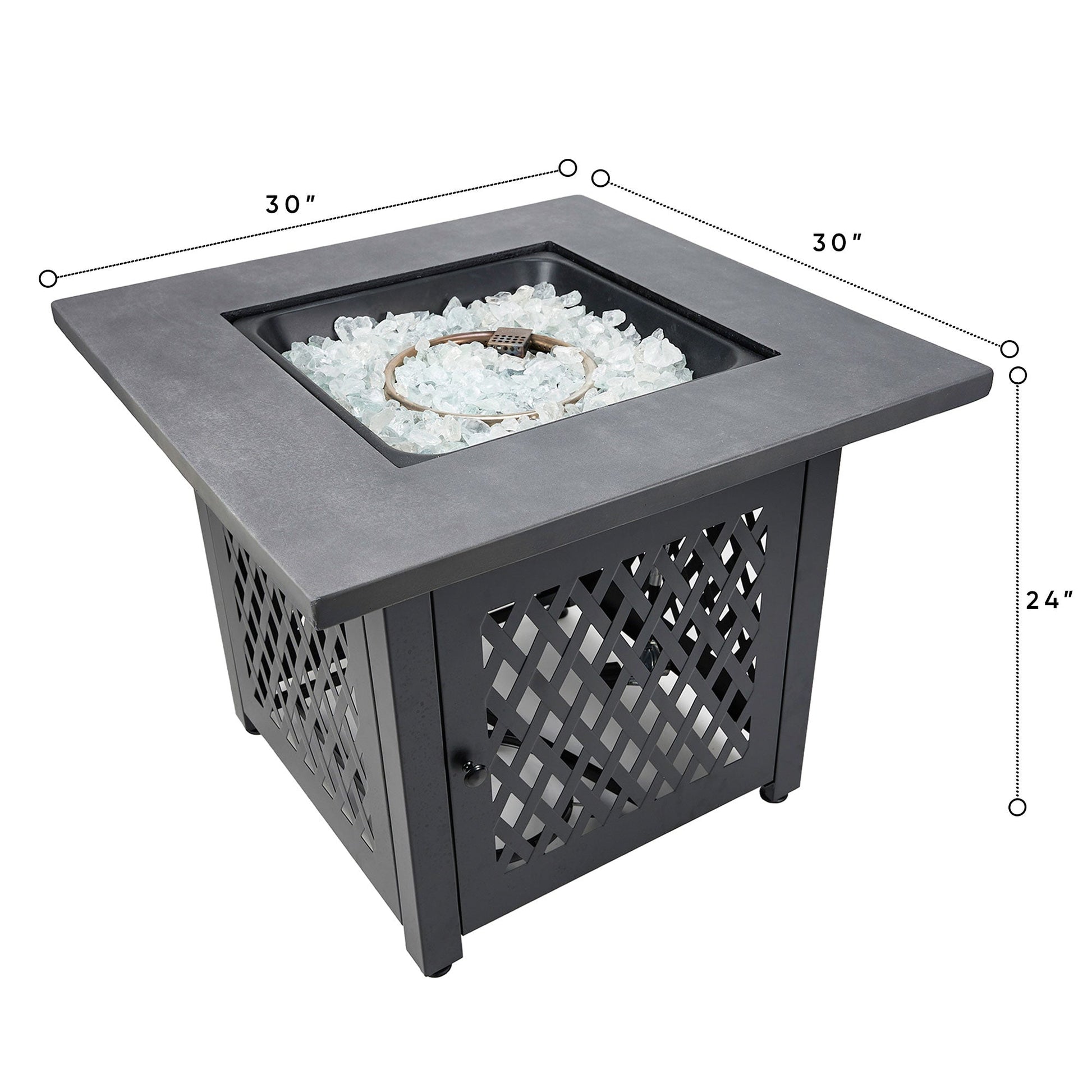 Endless Summer Charles 30 Inch Square Outdoor UV Printed LP Gas Fire Pit Table - Home OXO