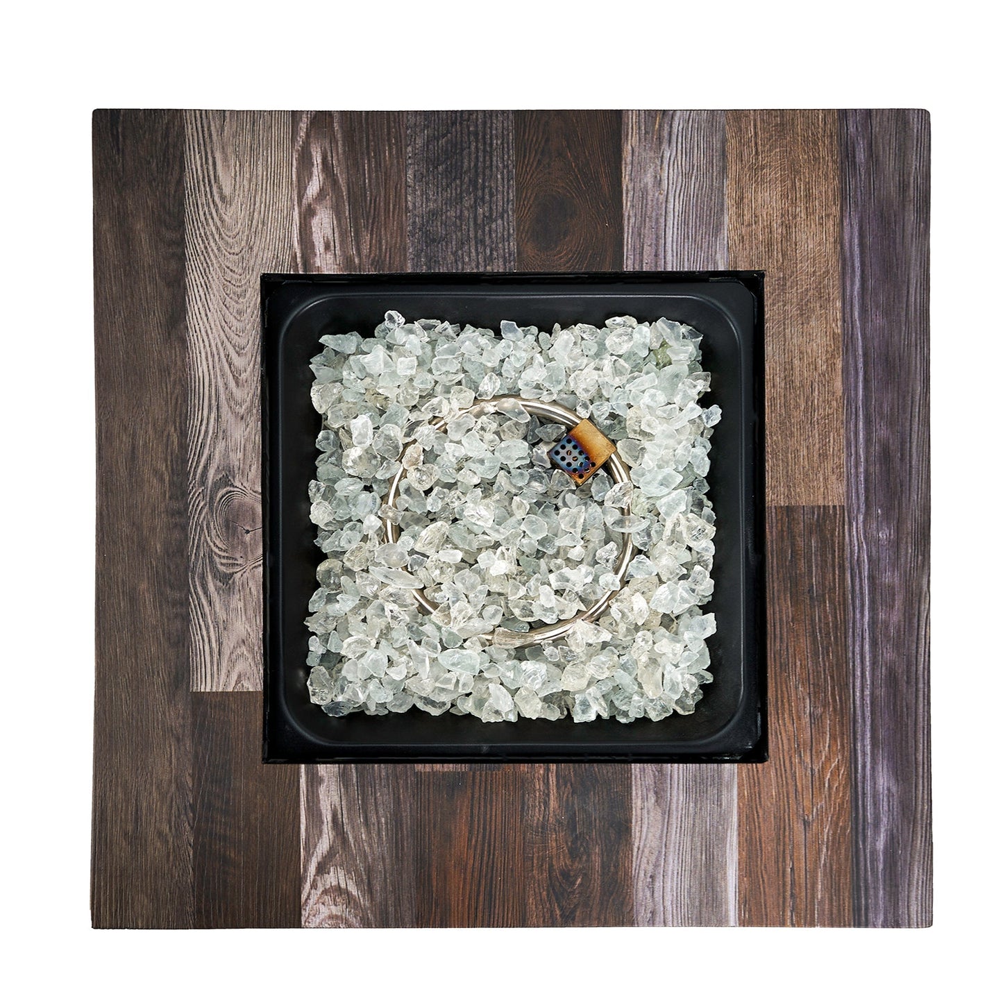 Endless Summer Nate 30 Inch Square Outdoor UV Printed LP Gas Fire Pit Table - Home OXO