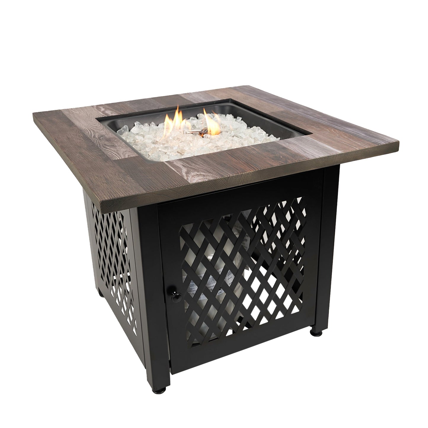 Endless Summer Nate 30 Inch Square Outdoor UV Printed LP Gas Fire Pit Table - Home OXO