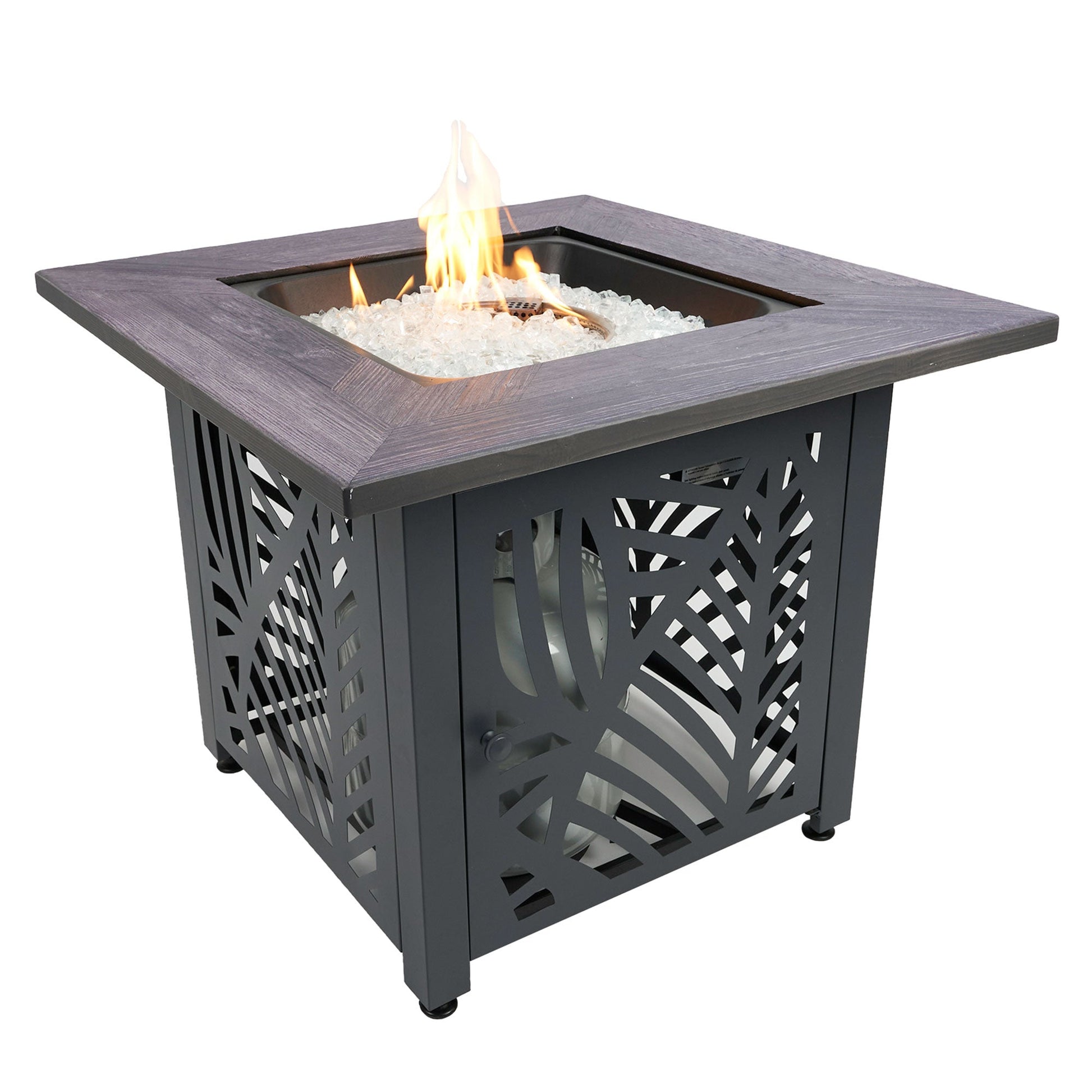 Endless Summer Lindsey 30 Inch Square Outdoor UV Printed LP Gas Fire Pit Table - Home OXO