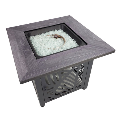 Endless Summer Lindsey 30 Inch Square Outdoor UV Printed LP Gas Fire Pit Table - Home OXO