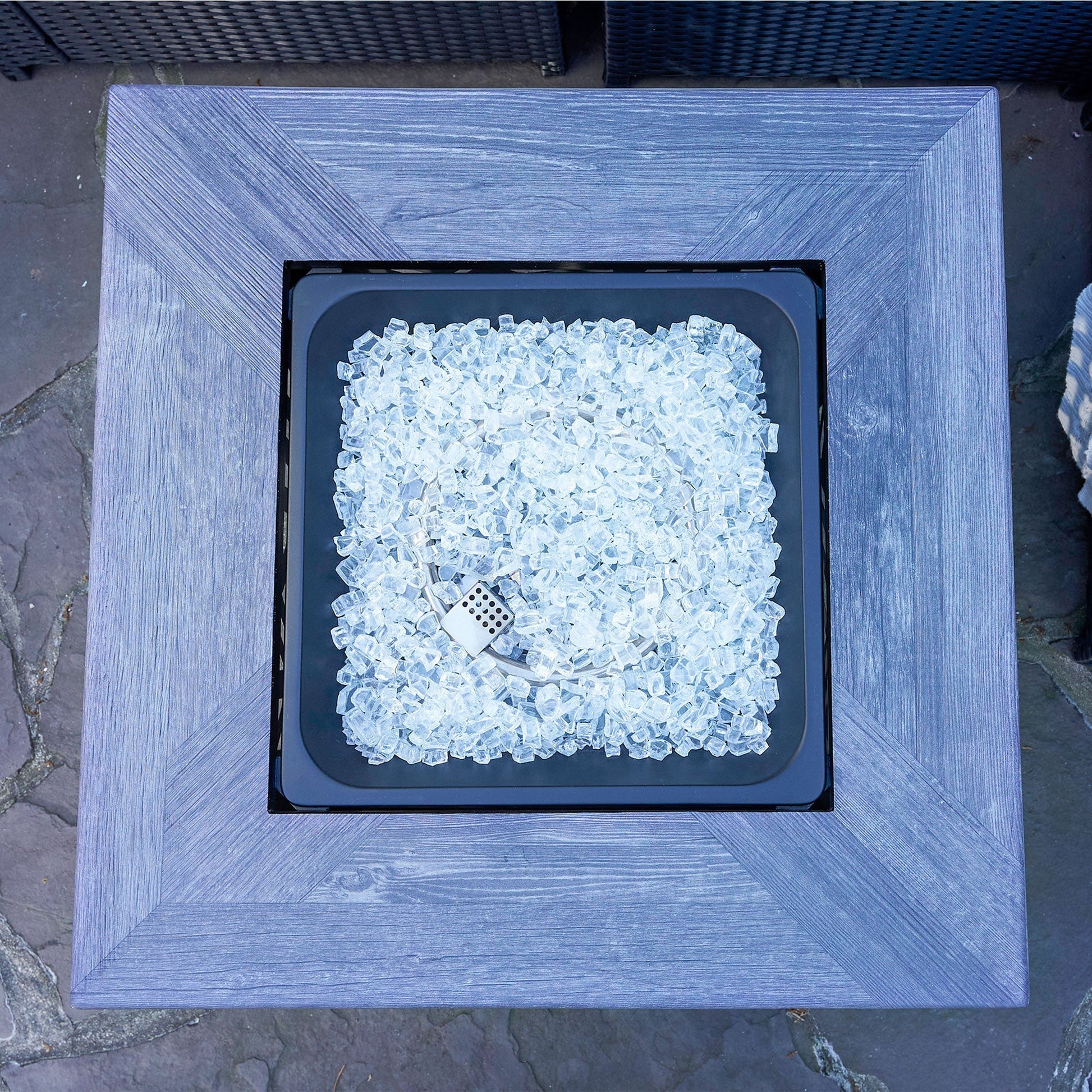 Endless Summer Lindsey 30 Inch Square Outdoor UV Printed LP Gas Fire Pit Table - Home OXO