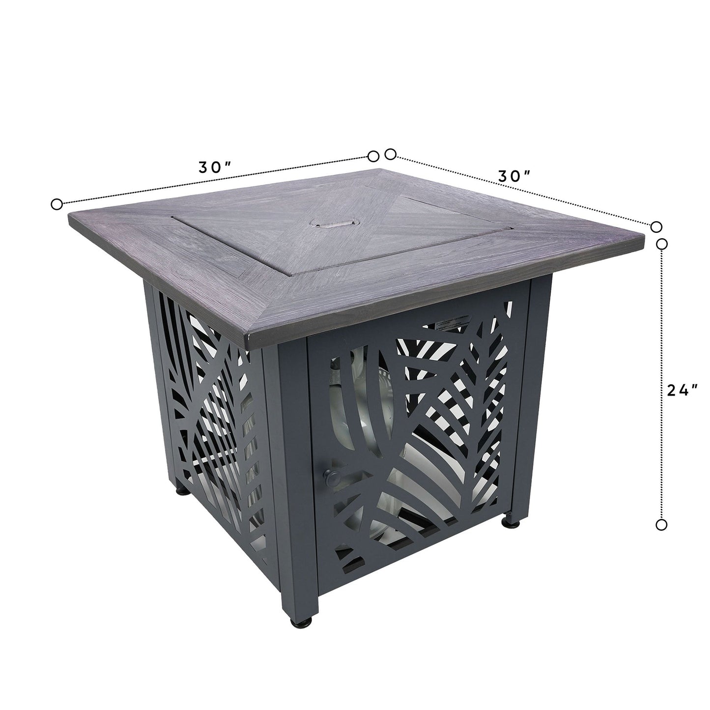 Endless Summer Lindsey 30 Inch Square Outdoor UV Printed LP Gas Fire Pit Table - Home OXO