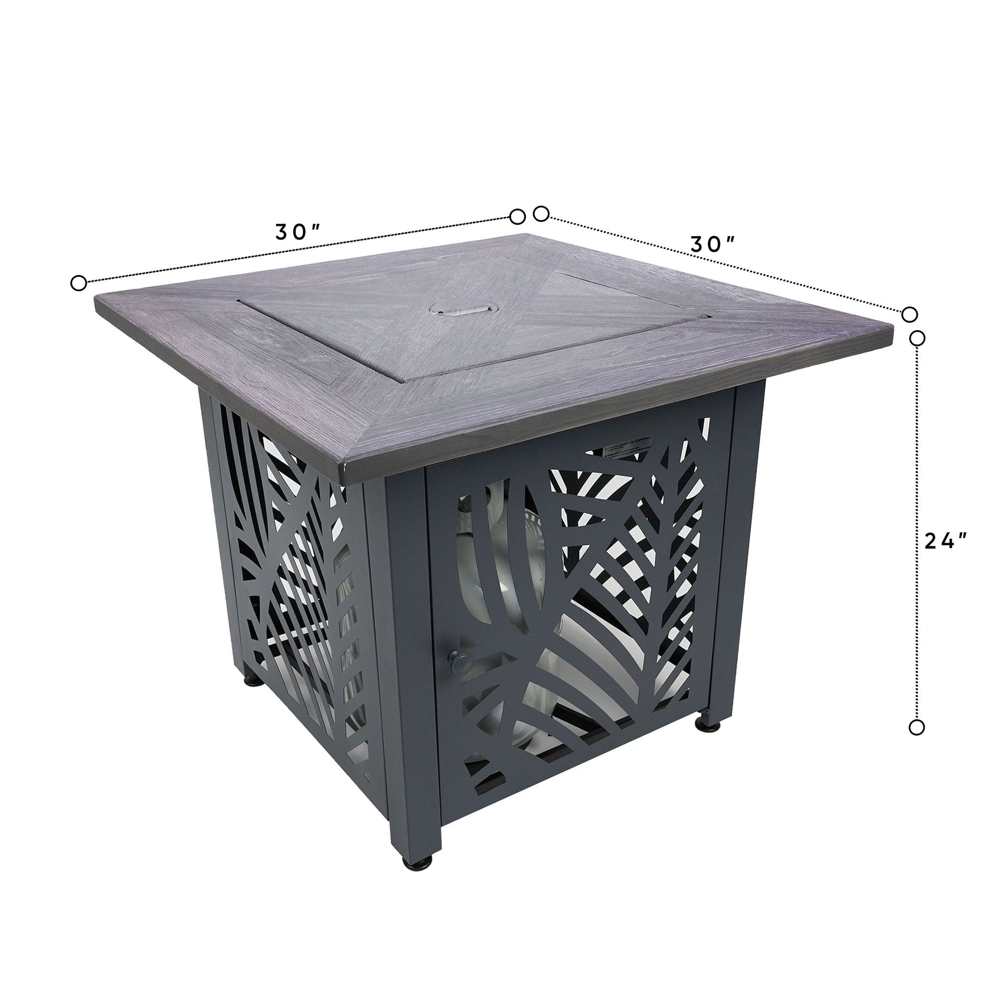 Endless Summer Lindsey 30 Inch Square Outdoor UV Printed LP Gas Fire Pit Table - Home OXO