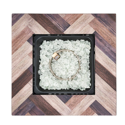 Endless Summer Darby 30 Inch Square Outdoor UV Printed LP Gas Fire Pit Table - Home OXO