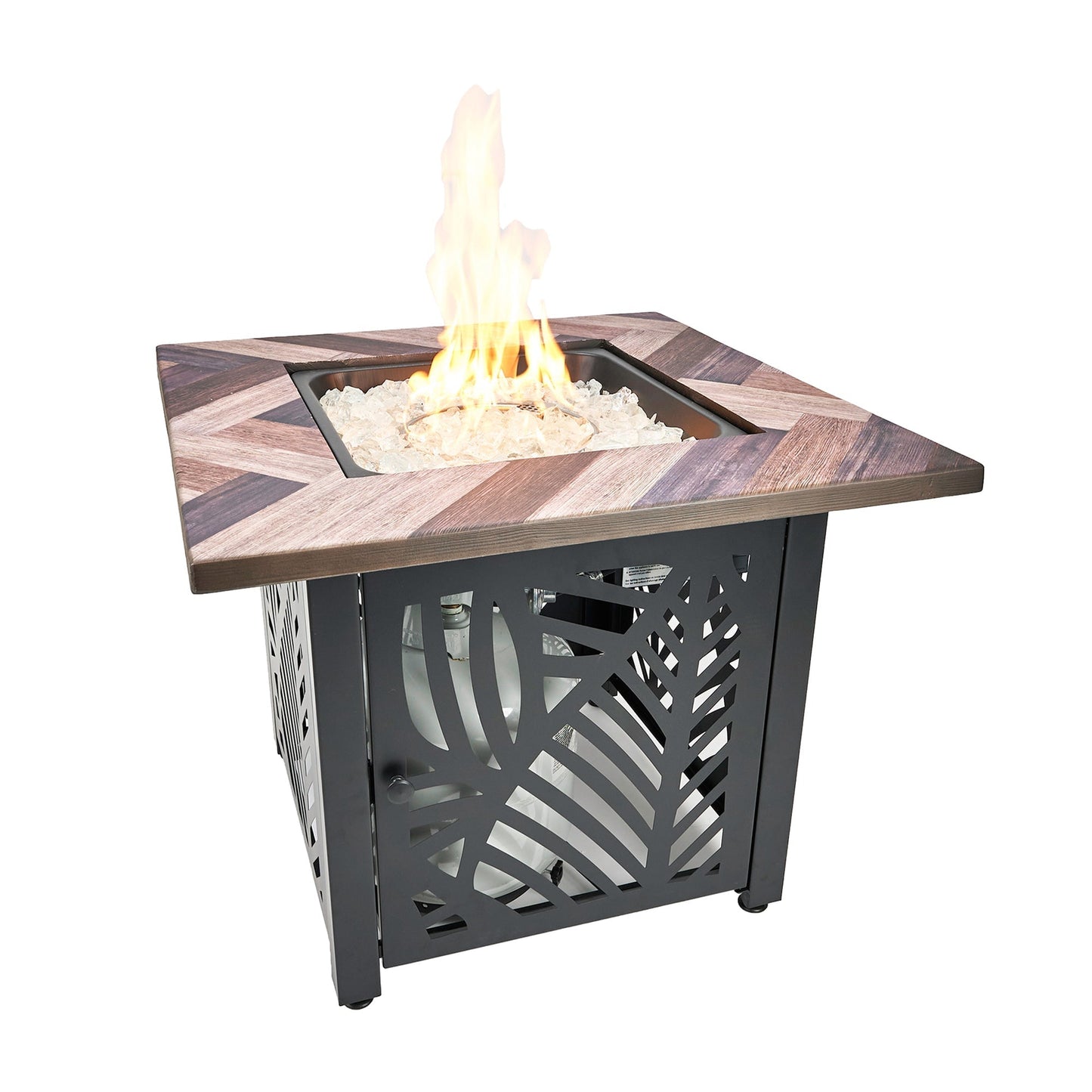 Endless Summer Darby 30 Inch Square Outdoor UV Printed LP Gas Fire Pit Table - Home OXO