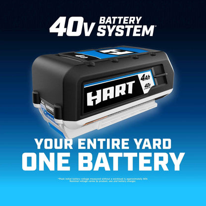 HART 40-Volt Cordless Attachment Capable 15-inch String Trimmer Kit, (1) 4.0Ah Lithium-Ion Battery